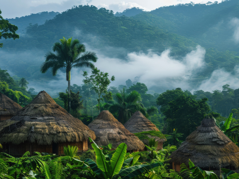 Imagen de turismo sostenible con paisaje natural